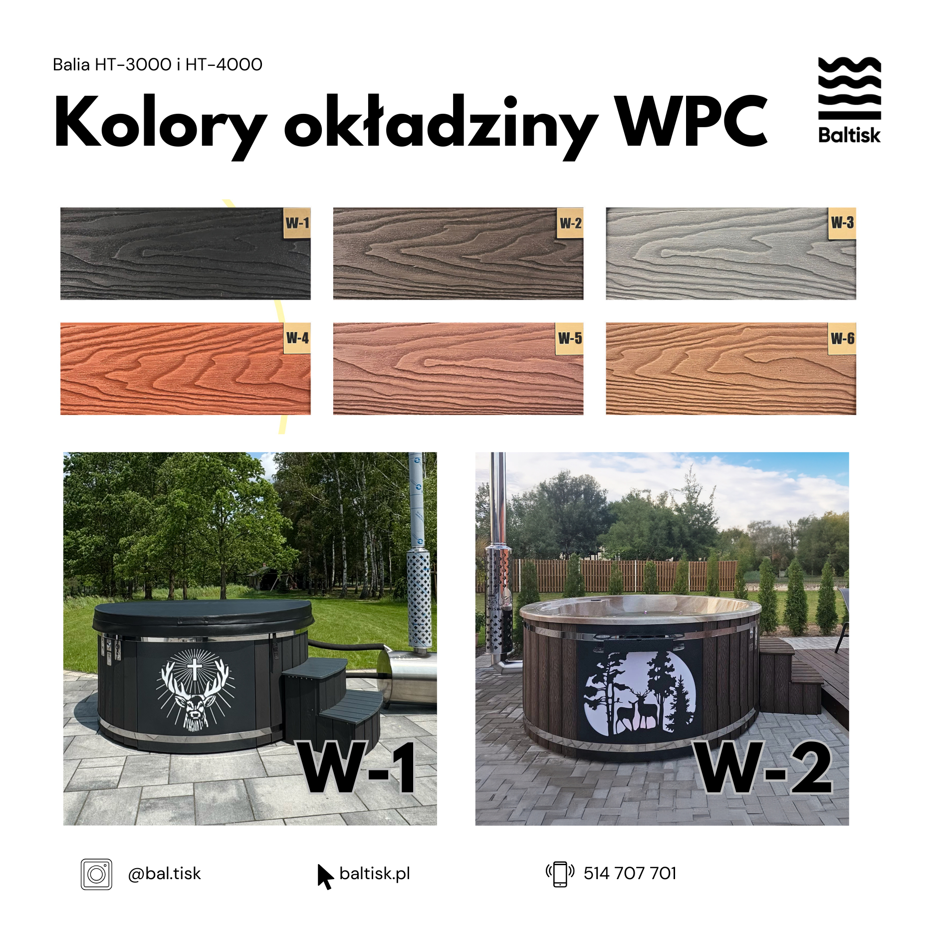 kolory okładzin balii wpc